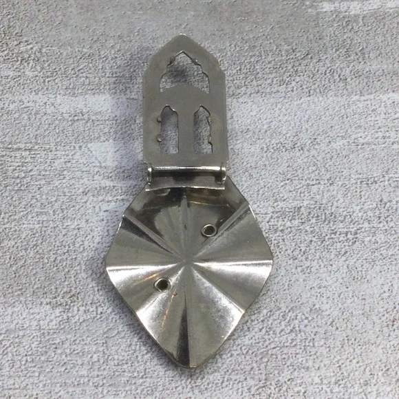 Vintage Art Deco Dress Clip Silver Tone Floral Purple Rhinestones 1930s Jewelry - Picture 6 of 9